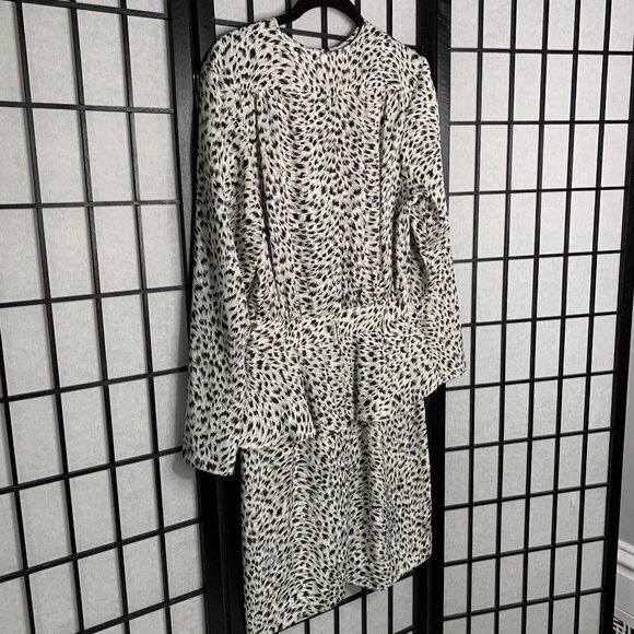 Andrea Gayle Leopard Cheetah Animal Knee Length Dress Black Medium Large 10 - Picture 3 of 10